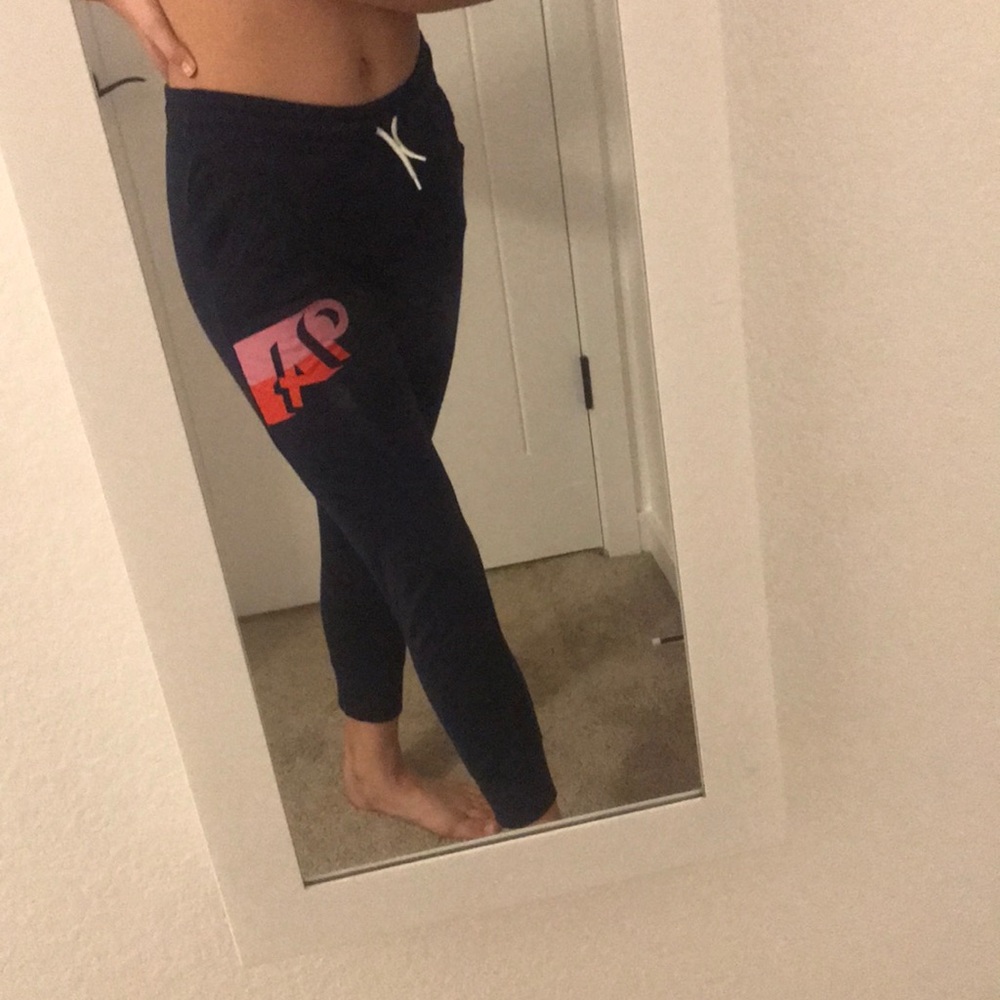 Juniors Navy Blue Graphic Sweatpants